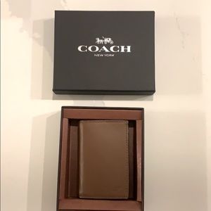 Coach Saddle Brown Card Carrier NIB